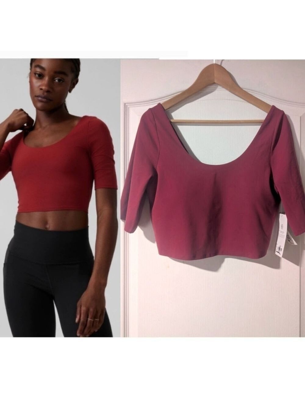 Athleta | Exhilarate Crop A-C In Decadent Red
